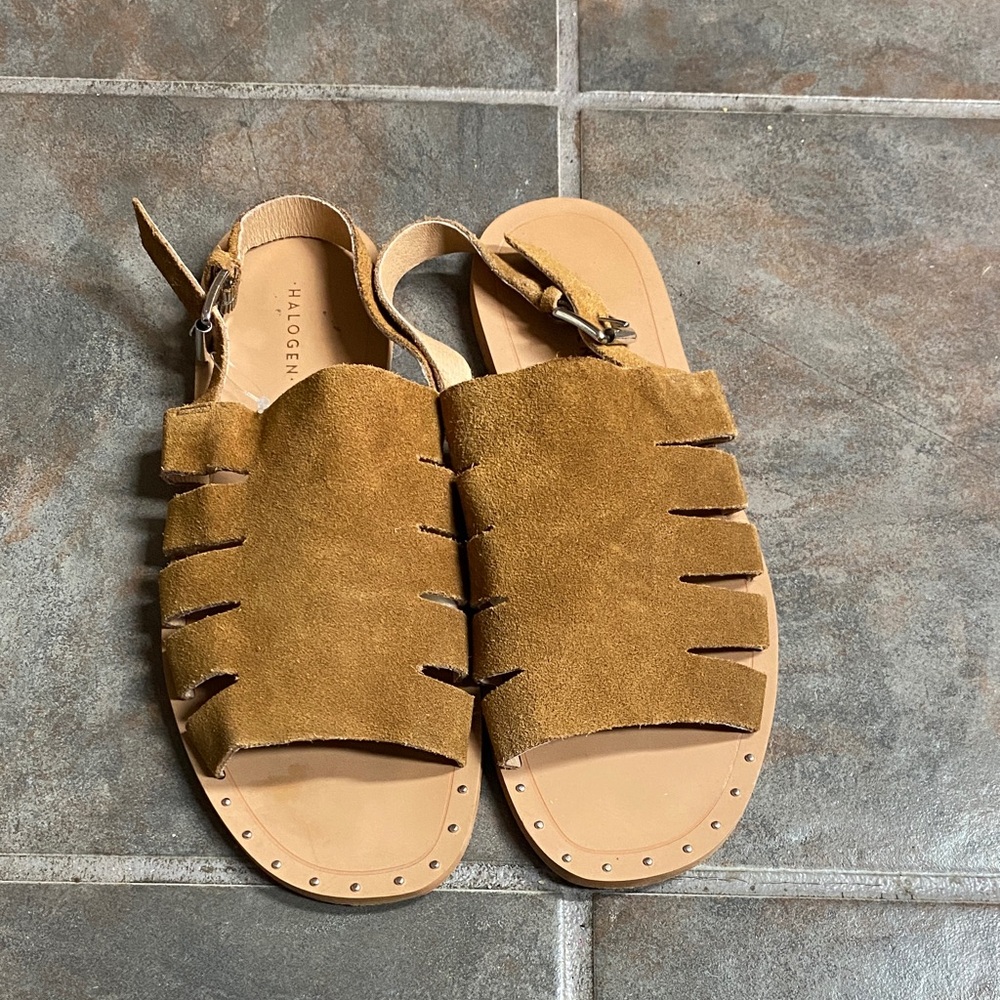 Halogen Women's Brown Suede Sandals